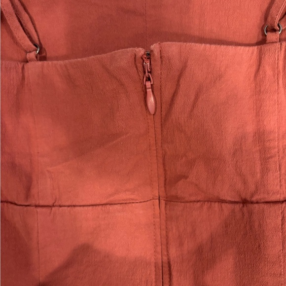 Abercrombie & Fitch Rust Terracotta Spaghetti Strap Cutout Midi Dress - Picture 6 of 7
